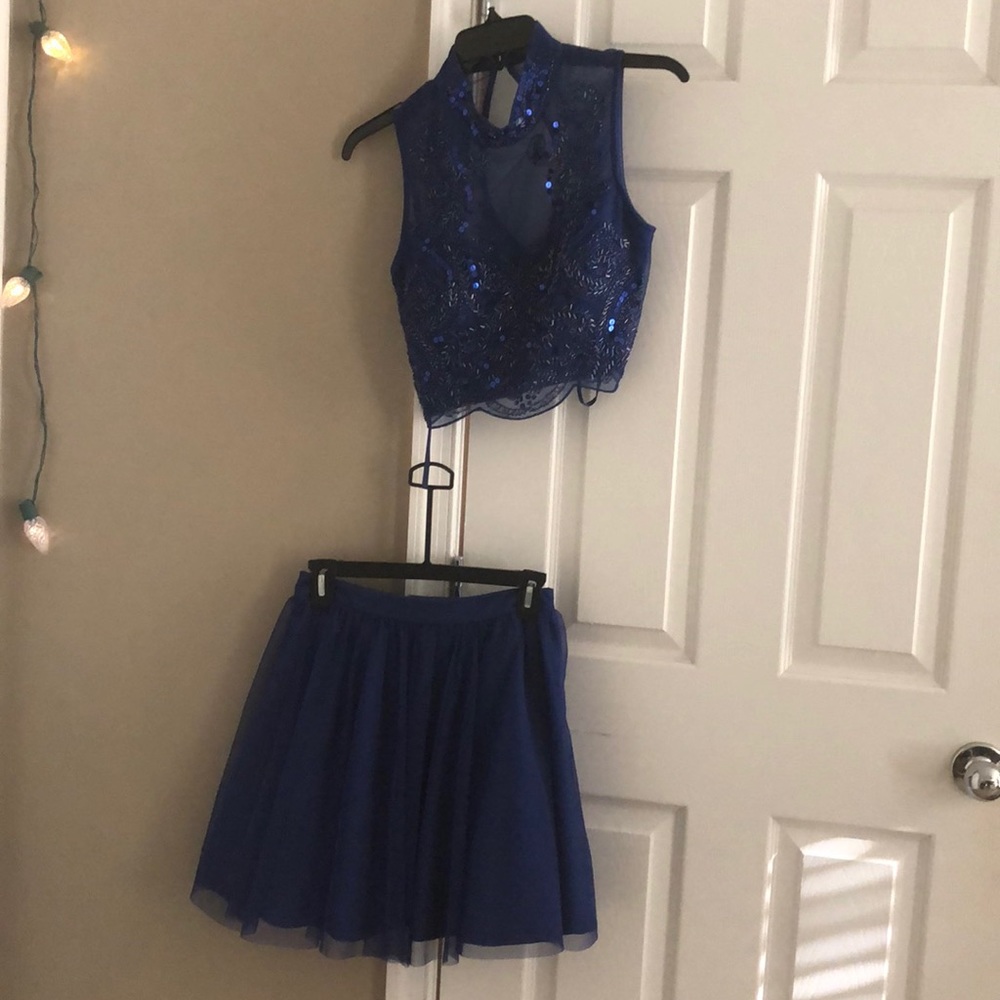 Royal Blue, 2-Piece, homecoming/prom dress